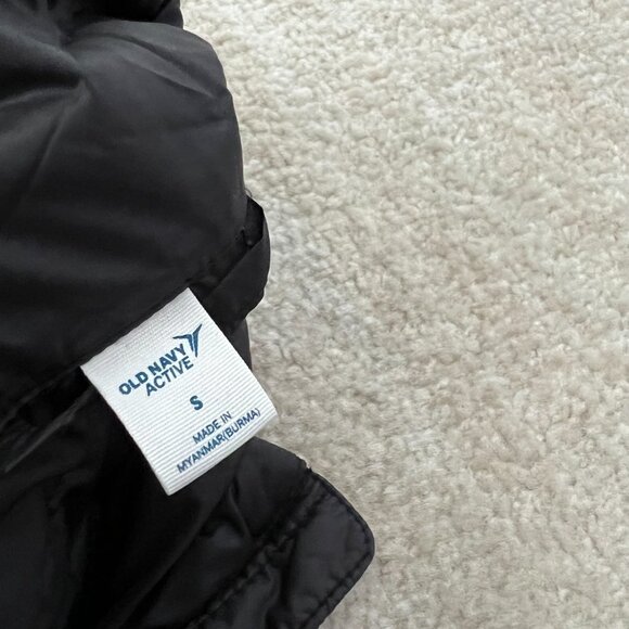 Old Navy Active Black Quilted Puffer Jacket S Zip Up - Picture 2 of 9